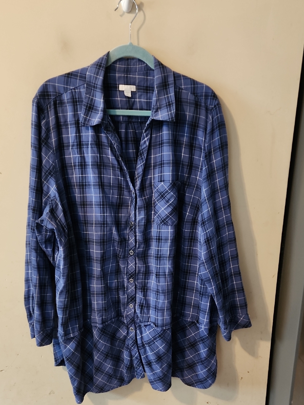 J. Jill Blue Plaid Button-Down Shirt